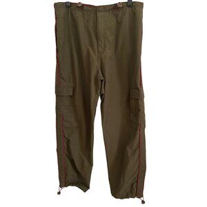 Catalina Wonens Olive Cargo Joggers Size M Cotton/Nylon Blend With Red Trim